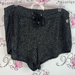 PINK Victoria's Secret lace up corset shorts mini stretchy Charcoal Knit Shorts